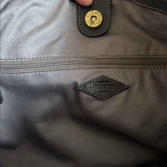 Fossil EUC Gwen Large Black Leather Tote Bag - Picture 7 of 9